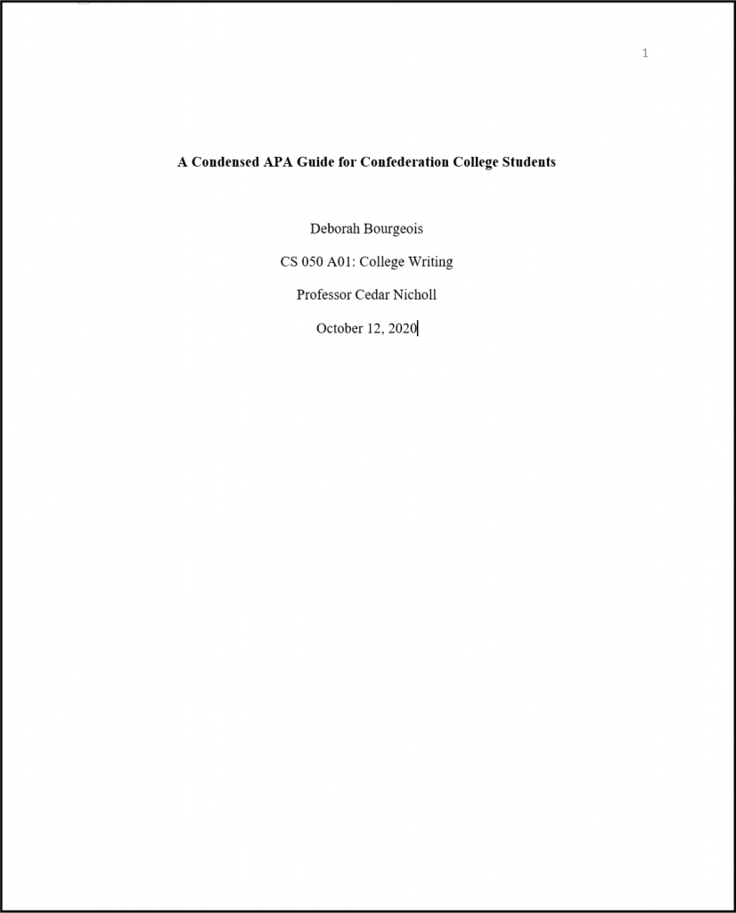 APA Assignment: General Page Format Requirements – An APA Guide for ...